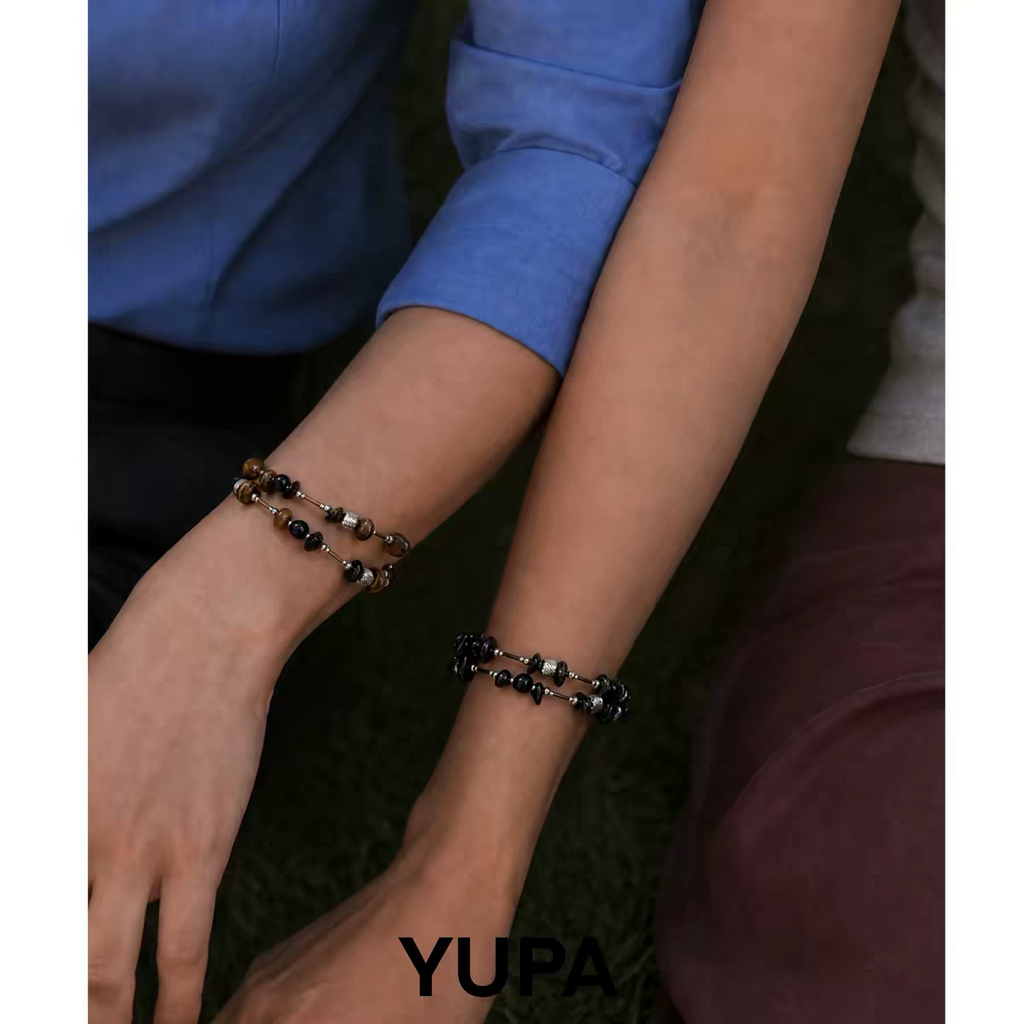 YUPA Obsidian Dual Form Stone Chain — Convertible Bracelet & Necklace