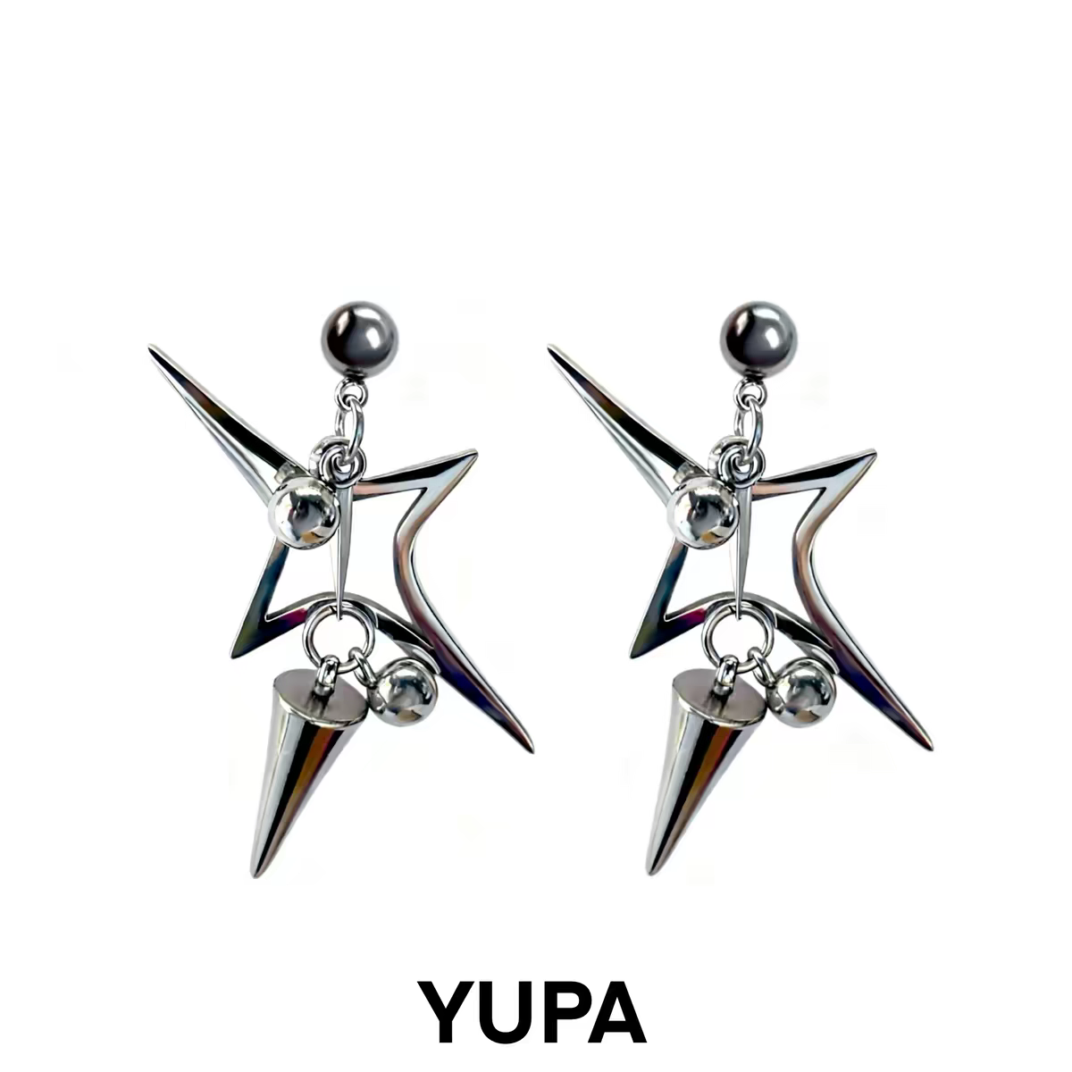 YUPA Celestial Starburst Titanium Earrings