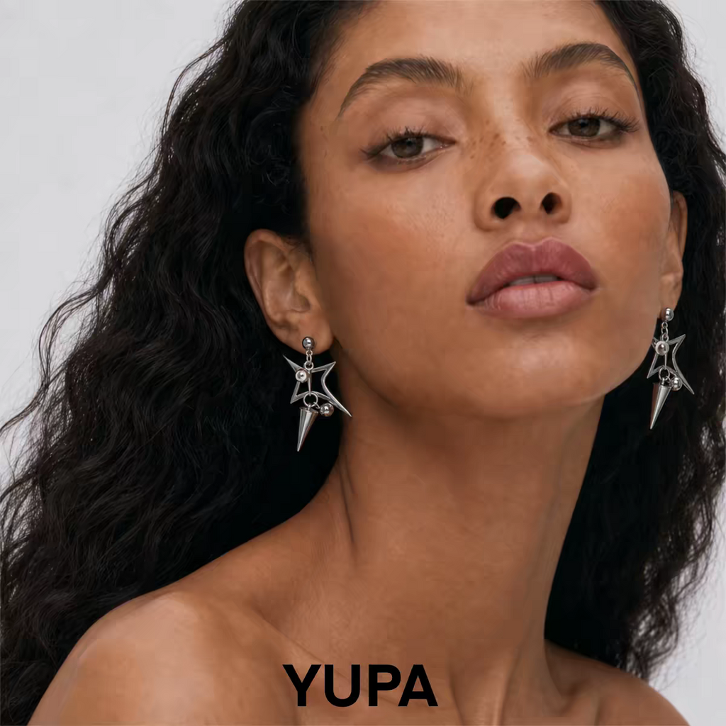YUPA Celestial Starburst Titanium Earrings