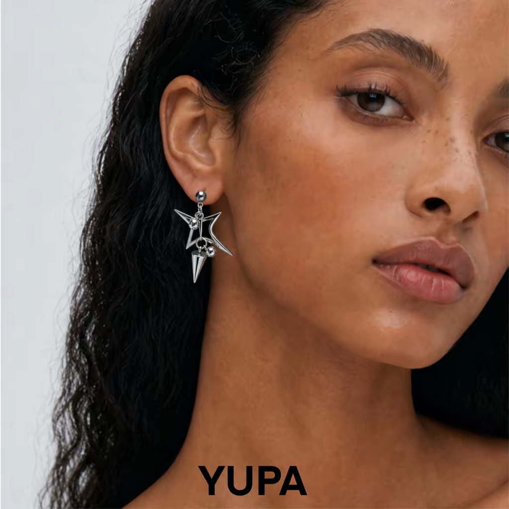 YUPA Celestial Starburst Titanium Earrings