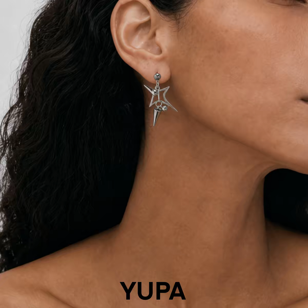 YUPA Celestial Starburst Titanium Earrings