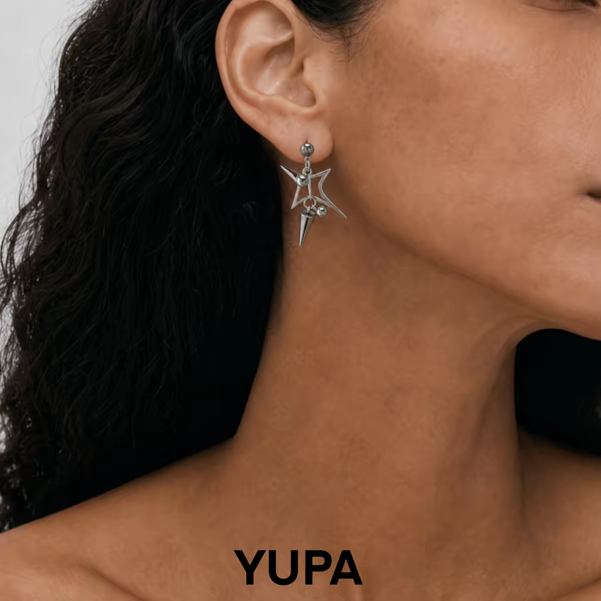 YUPA Celestial Starburst Titanium Earrings