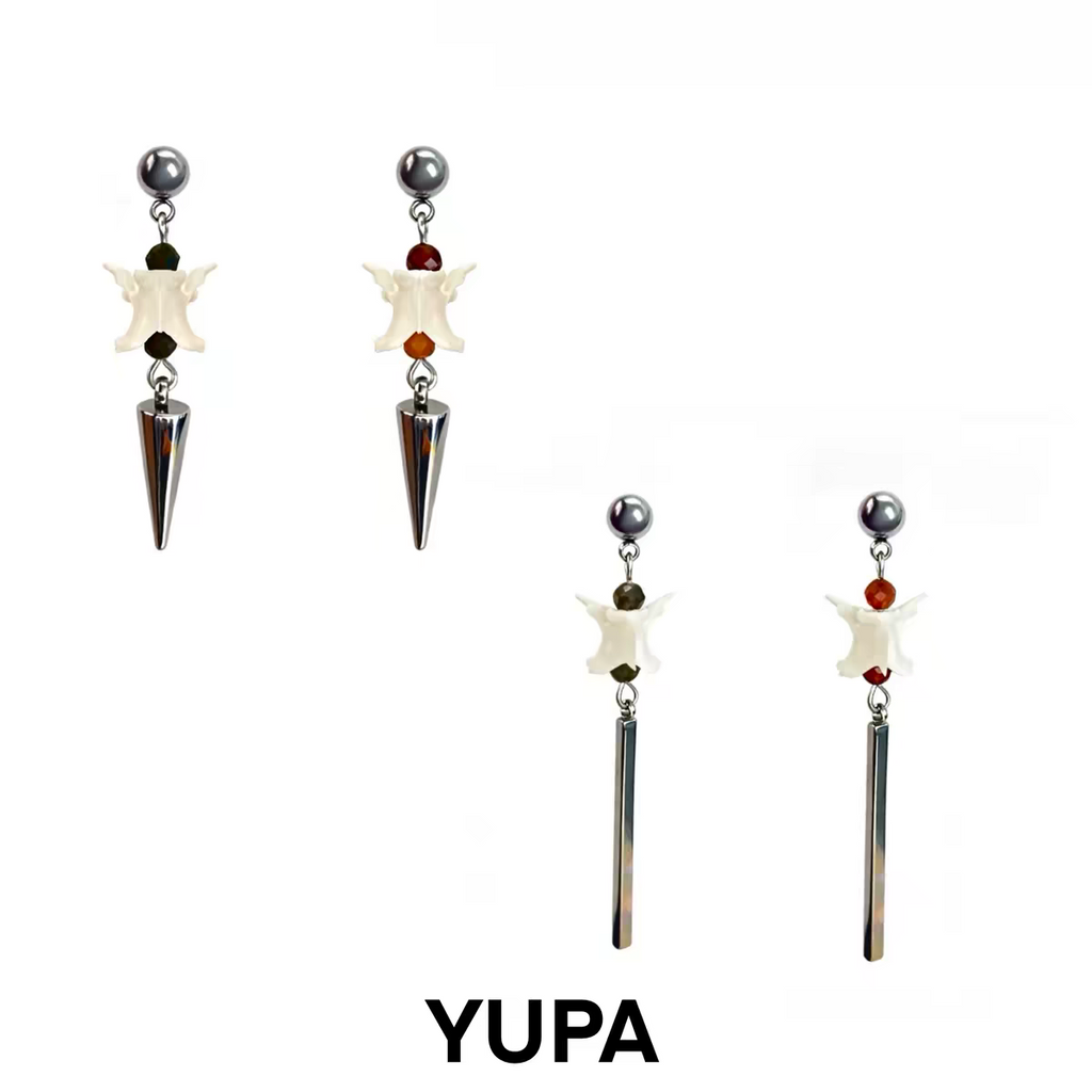 YUPA Serpent Relic Gemstone Titanium Earrings