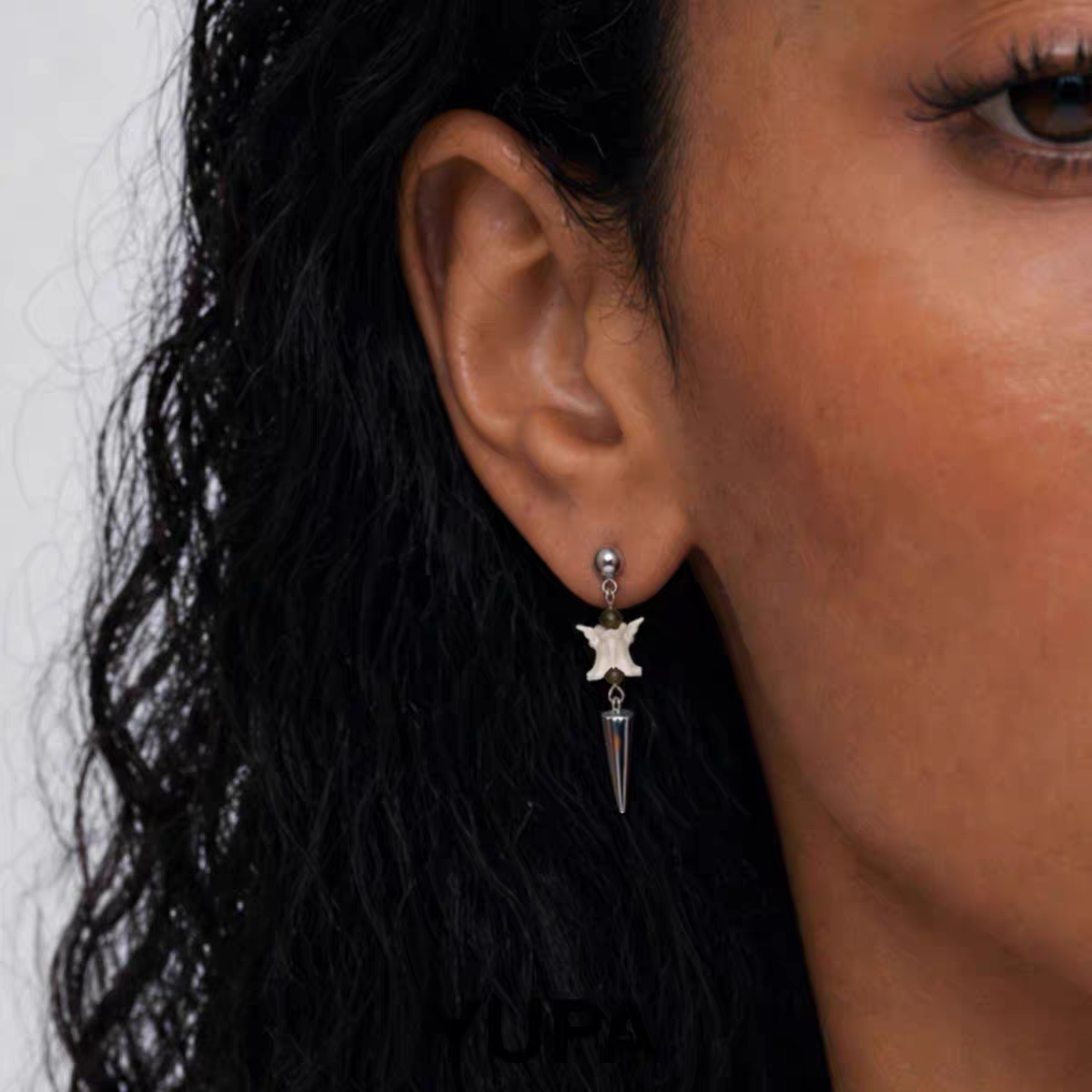 YUPA Serpent Relic Gemstone Titanium Earrings
