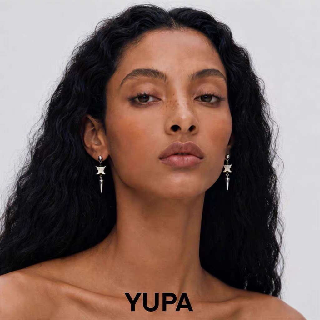 YUPA Serpent Relic Gemstone Titanium Earrings