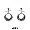 YUPA Circular Ring Titanium Steel Earrings