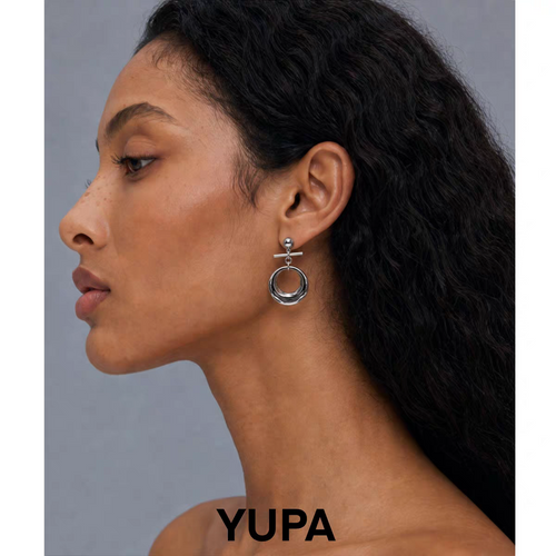 YUPA Circular Ring Titanium Steel Earrings