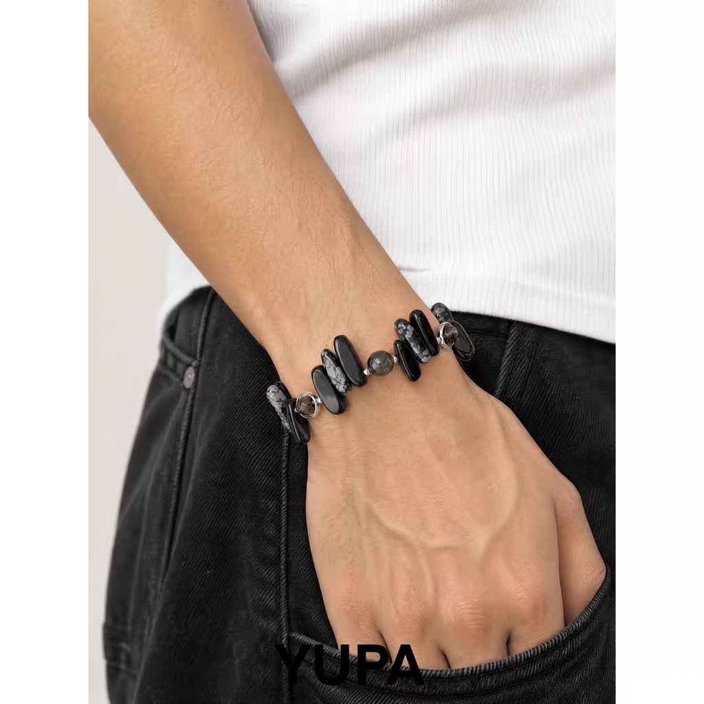Natural Stone Bracelet Collection | 316L Medical Grade Titanium Steel Beaded Bracelet | Three Color Options