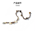 Natural Gemstone Two-Way Wax Cord Bracelet | Handmade Adjustable Crystal Bracelet & Choker Necklace