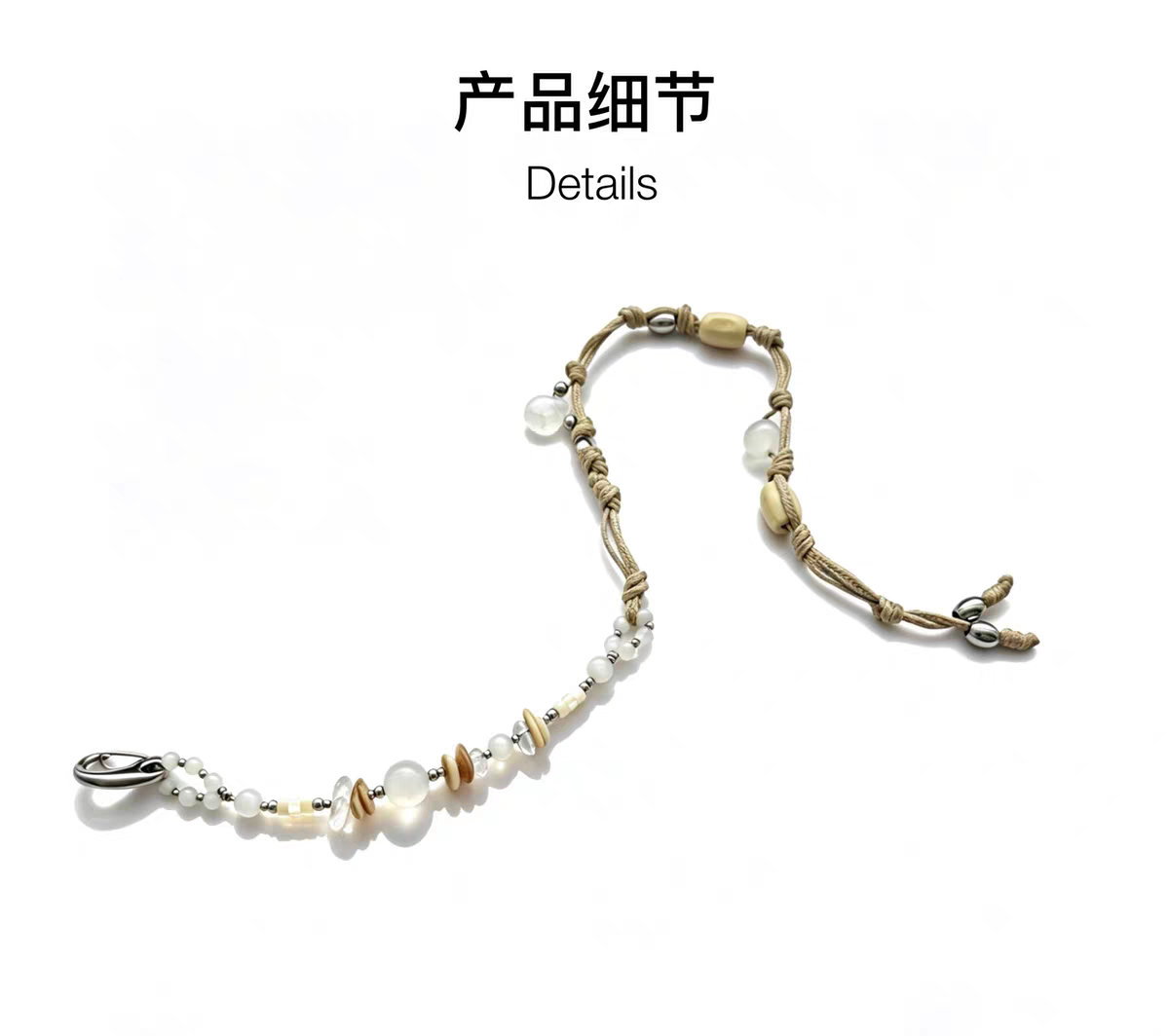 Natural Gemstone Two-Way Wax Cord Bracelet | Handmade Adjustable Crystal Bracelet & Choker Necklace