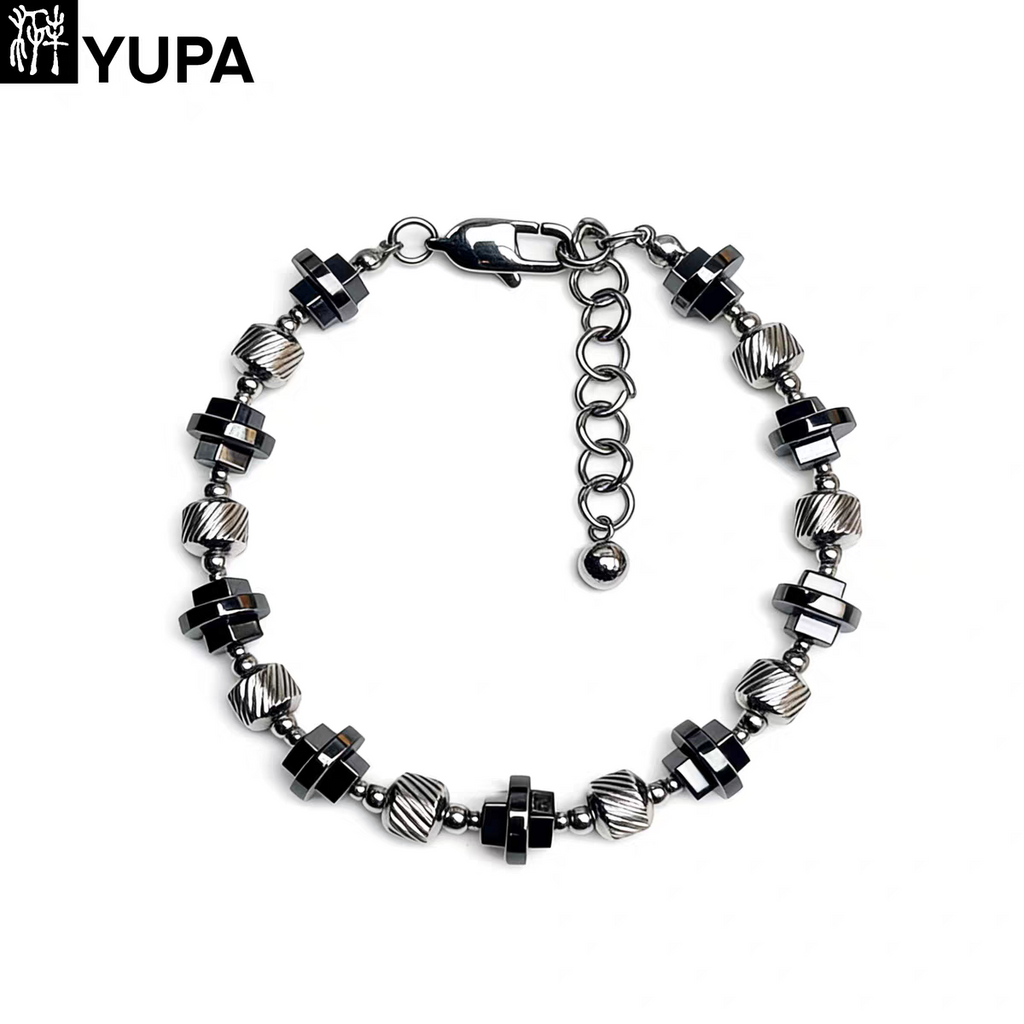 YUPA Natural Black Hematite Bracelet | 316L Medical Grade Titanium Steel