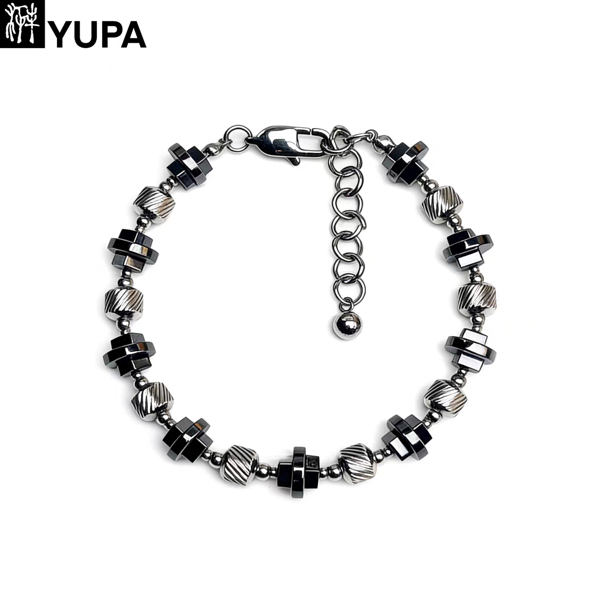 YUPA Natural Black Hematite Bracelet | 316L Medical Grade Titanium Steel
