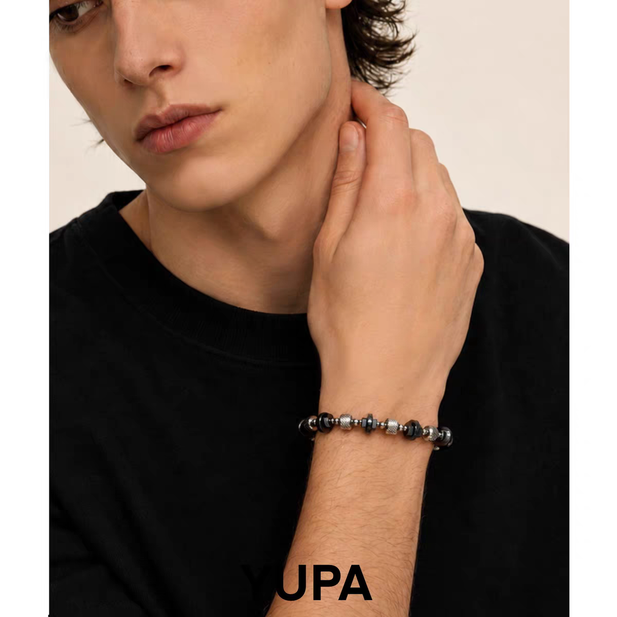 YUPA Natural Black Hematite Bracelet | 316L Medical Grade Titanium Steel