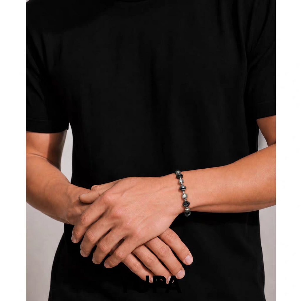 YUPA Natural Black Hematite Bracelet | 316L Medical Grade Titanium Steel