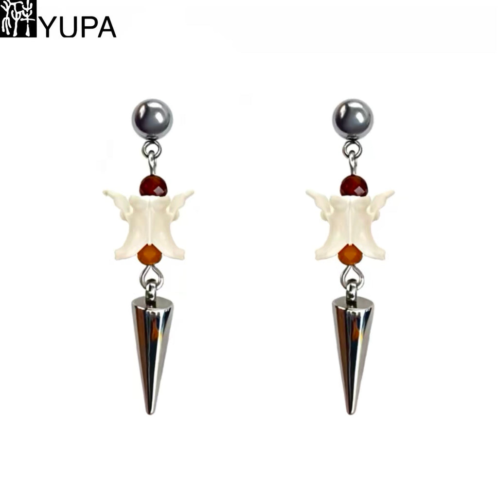 YUPA Serpent Relic Gemstone Titanium Earrings
