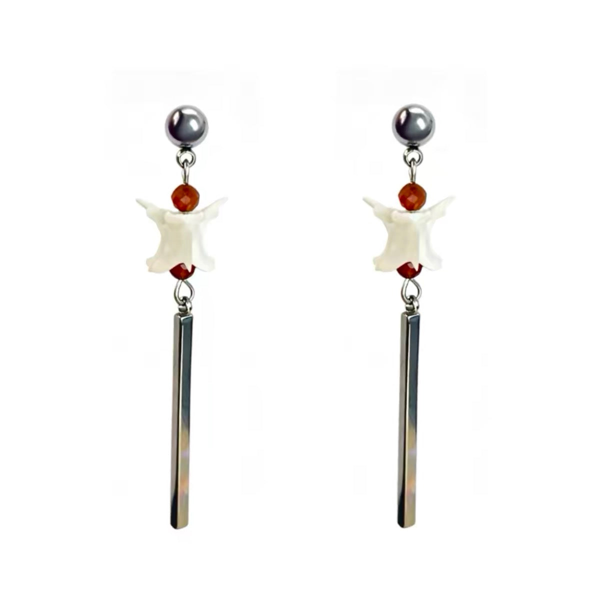 YUPA Serpent Relic Gemstone Titanium Earrings