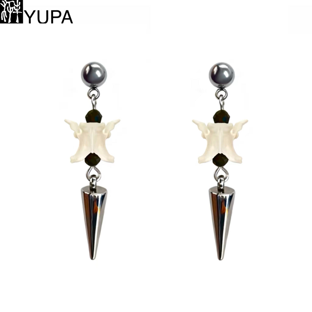 YUPA Serpent Relic Gemstone Titanium Earrings