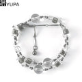YUPA Natural White Crystal Double Layer Convertible Bracelet & Choker