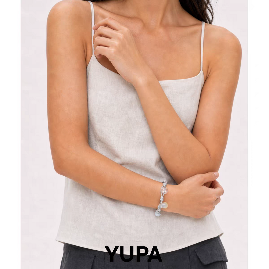 YUPA Tether Collection | Natural Crystal Waxed Cord Bracelet