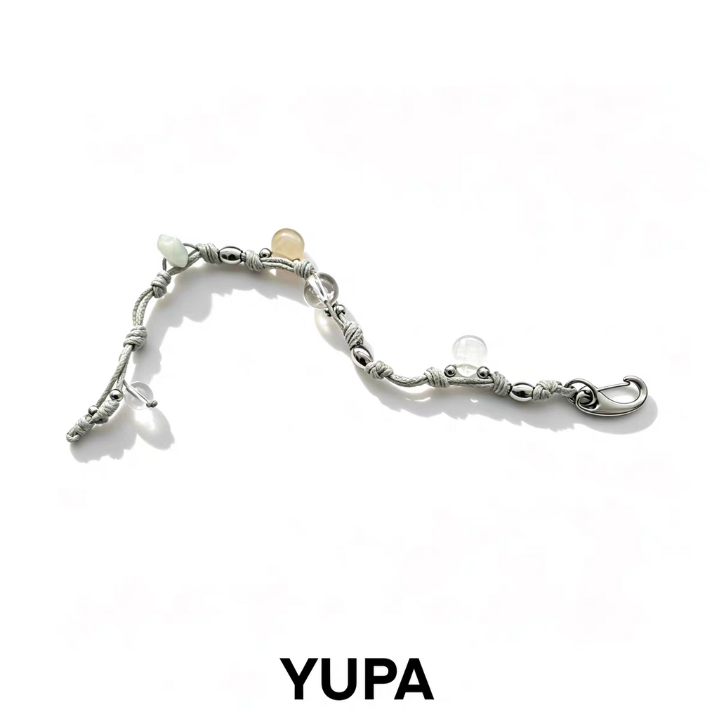 YUPA Tether Collection | Natural Crystal Waxed Cord Bracelet