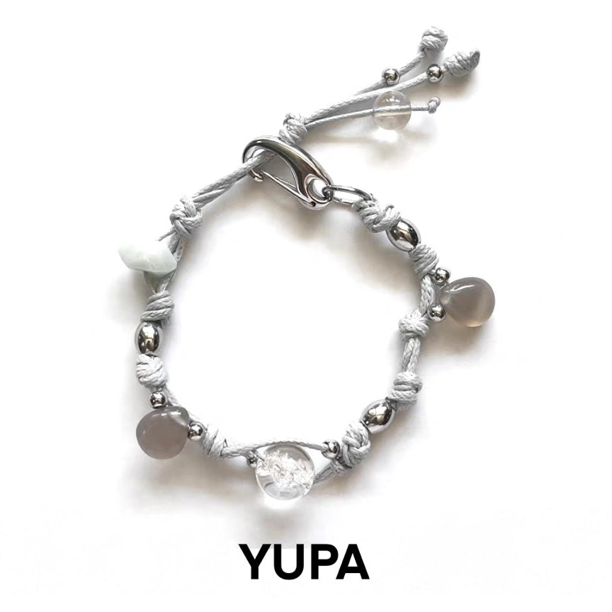 YUPA Tether Collection | Natural Crystal Waxed Cord Bracelet