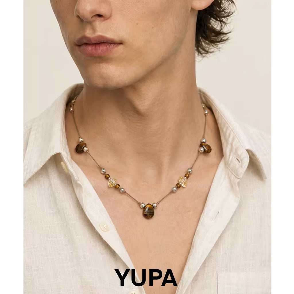 YUPA Tether Collection|Natural Crystal Braided Necklace