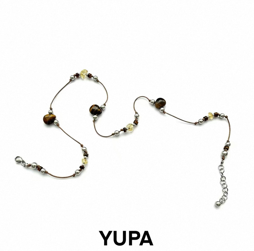YUPA Tether Collection|Natural Crystal Braided Necklace