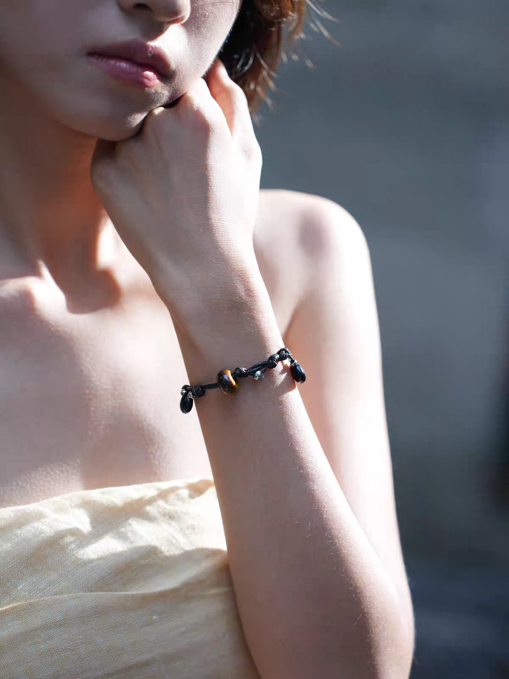 YUPA Tether Collection | Tiger Eye Wax Cord Braided Bracelet
