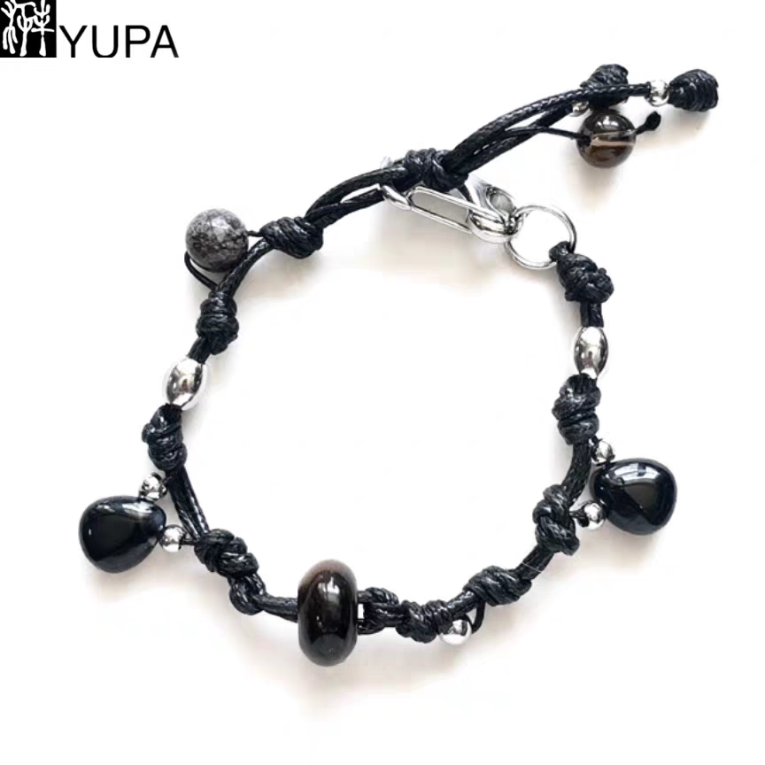 YUPA Tether Collection | Tiger Eye Wax Cord Braided Bracelet